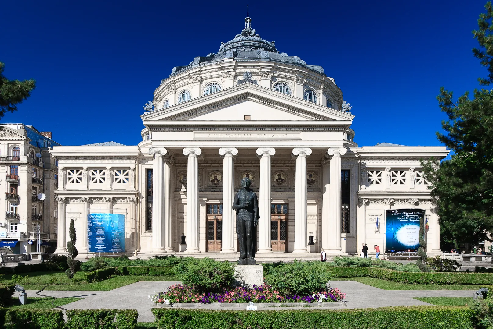 Front view of the Romanian Athenaeum in Bucharest