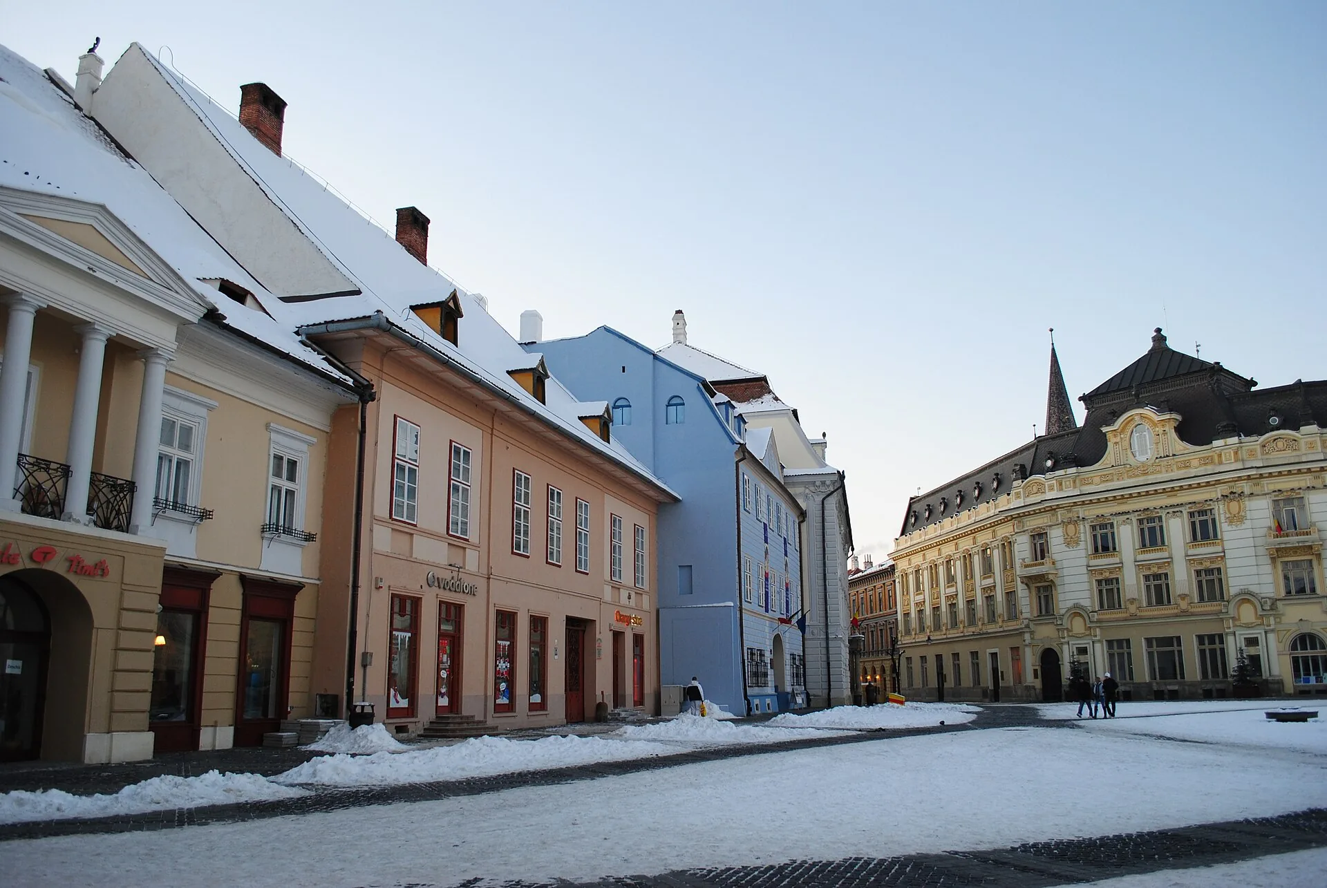 The historic square of Sibiu, with its dense Saxon-era urban fabric